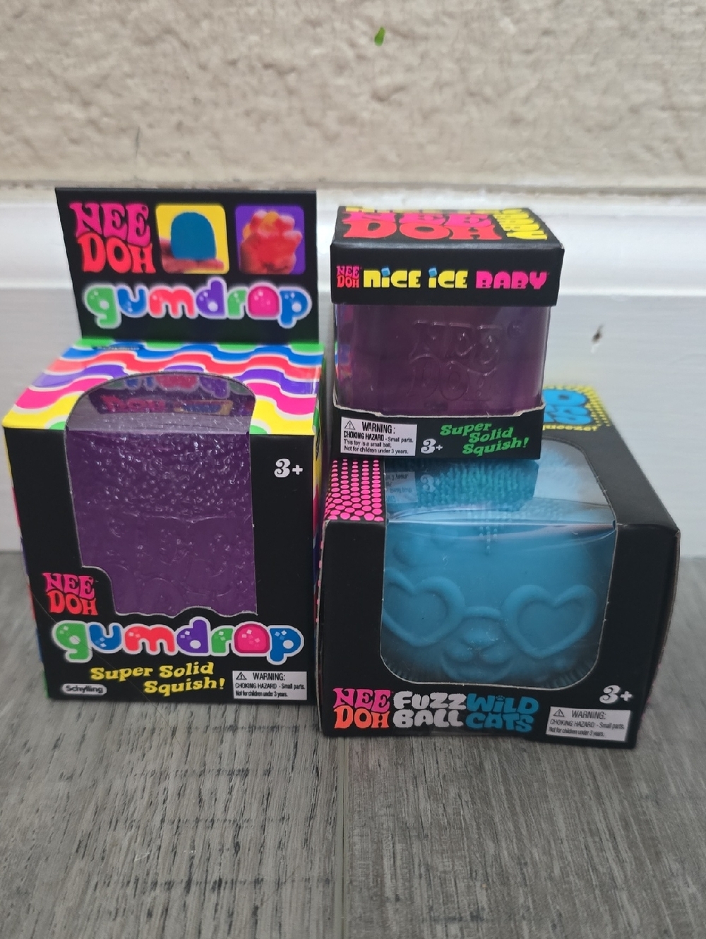 Needoh Gumdrop,wild Cats Fuzzball & Nice Ice Baby Cube